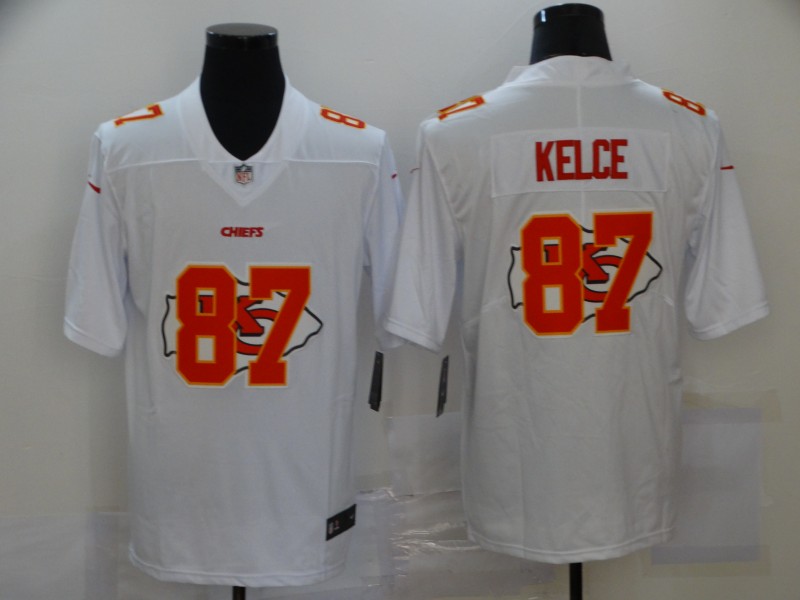 Men's Kansas City Chiefs Travis Kelce #87 White Authentic Jersey